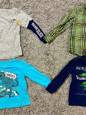 Carter's Kids Long-Sleeve Tees - Blue, Light Blue, Gray, Green